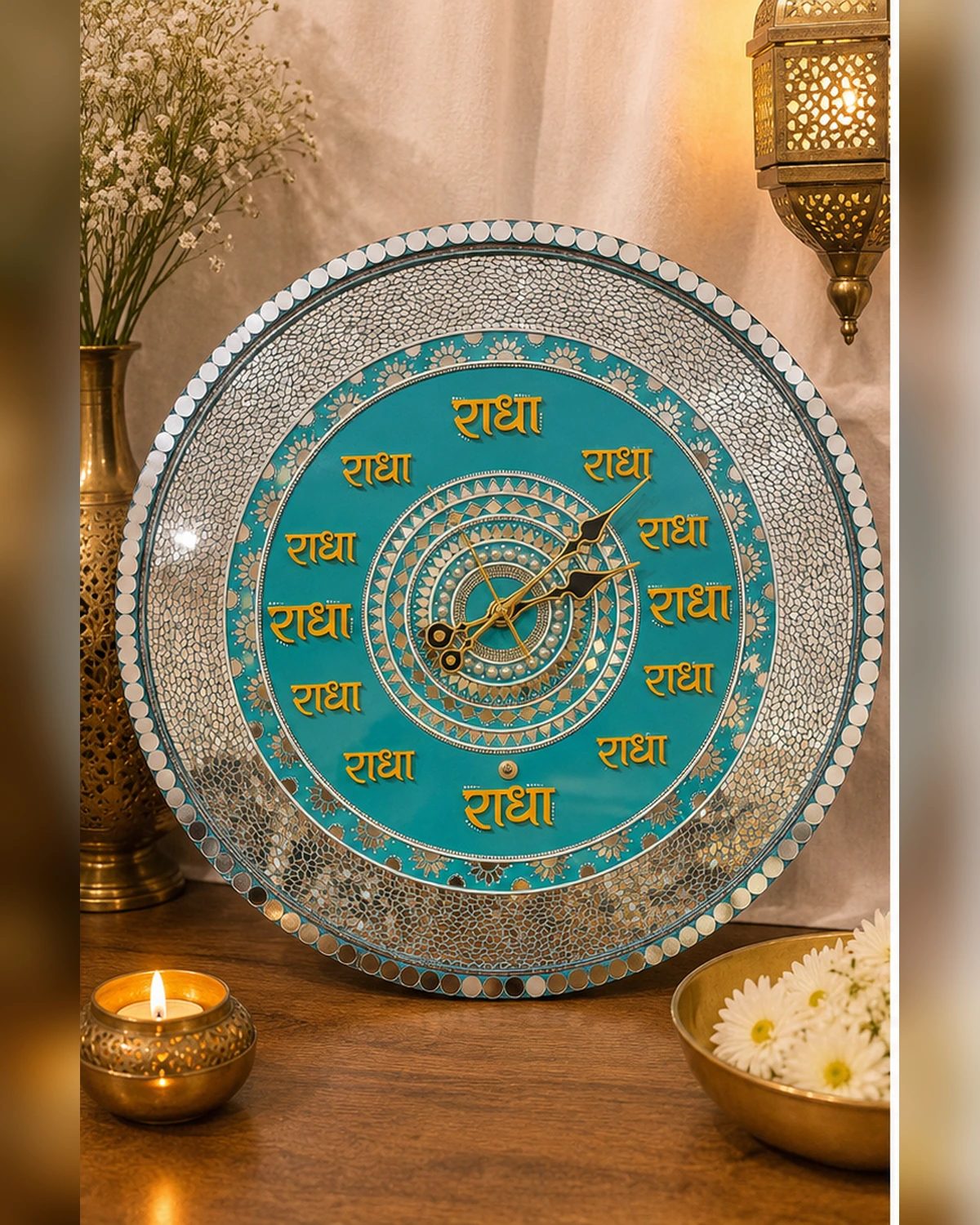 23 inch Handcrafted Radha Naam Wall Clock